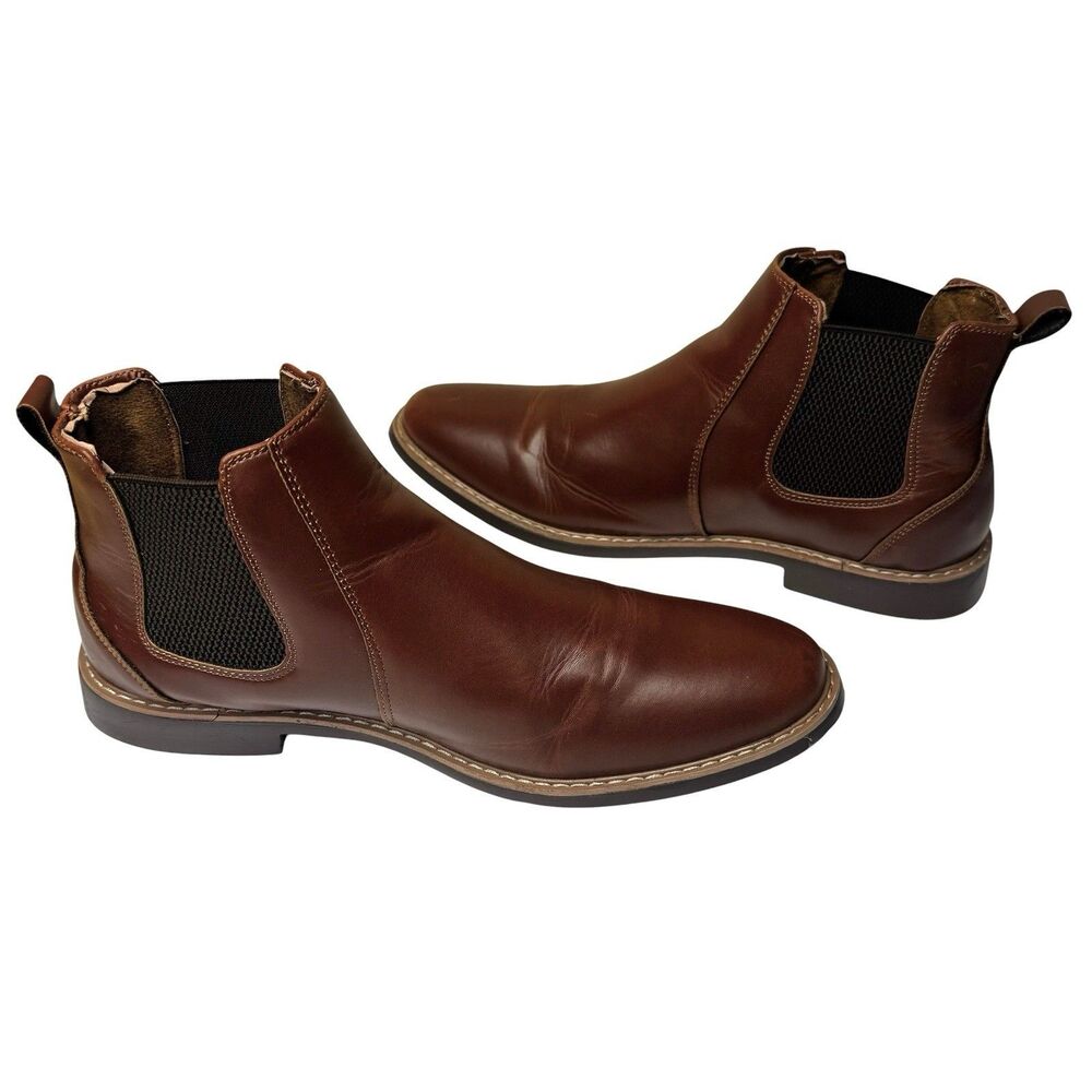 Deer Stags Boots Mens Size 8W Router Chelsea Boots Memory Foam Brown - Picture 5 of 10